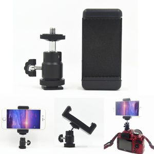 1/4 Flitsschoen Adapter Cradle Bal Hoofd Bal w/Lock + telefoon Clip Beugel Houder voor Nikon DSLR SLR Mobiele telefoon