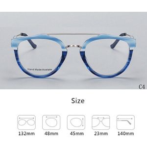Hand made Optische Brilmontuur Man Vrouwen Vintage Acetaat Bril Frame Cat Eye Lenzenvloeistof Frame Top K9203