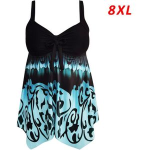 High Cut Swimdress Plus Size 8XL Tankini Zwemkleding Bloemenprint Badmode Vrouwen Dames Push Up Met Shorts