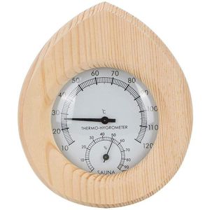 Sauna Accessoires Spa Thermo Hygrometer Druppelvormige Hout Thermometer Temperatuur-vochtigheidsmeter Sauna Stoombad Accessoires
