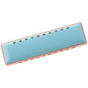10 Gaten Blauwe Plastic Harmonica Mondharmonica Met Case Kids Musical Speelgoed 10.5*2.9*1.9cm