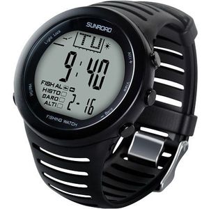 Sunroad Heren Digitale Vissen Sport Horloge Met Barometer Hoogtemeter Stopwatch Wandelen Swmming Horloges