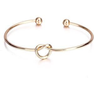 10 Stks/partij Eenvoudige Liefde Knoop Armband Sieraden Femme Goud Zilver Kleur Verstelbare Open Manchet Armbanden Voor Vrouwen Goedkope