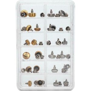 40Pcs Horloge Kronen Horloge Waterdicht Vervanging Diverse Reparatie Gereedschap Met Doos