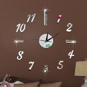 Klok Horloge Wandklokken Horloge 3d Diy Acryl Spiegel Stickers Home Decoratie Woonkamer Quartz Naald