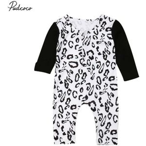 Baby Lente Herfst Kleding Pasgeboren Baby Jongen Meisje Kleding Leopard Patchwork Romper Jumpsuit Lange Mouwen Outfits Speelpakjes