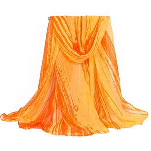 Mode Lichtgewicht Print Polyester Vrouwen Sjaal Lange Grote Warme Zachte Strand Sjaal En Warps Blauw Roze Oranje 180*110 cm