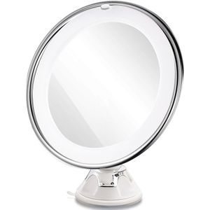 1Pcs 8 Inch 10X Duurzaam Zuignap Led Vergrootglas Utility Cosmetische Spiegel Voor Douche Maken Up Vrouwen