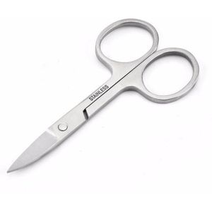 1Pc Rvs Nail Art Decor Gereedschap Gebogen Bladen Schaar Nail Schaar Voor Dode Huid Pusher Remover