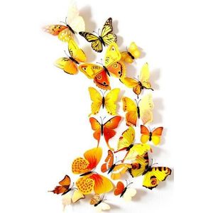 12 stuks 3D dubbellaags veer vlinder sticker met Haken raam/deur gordijn kleding Jurk decor vlinders a10