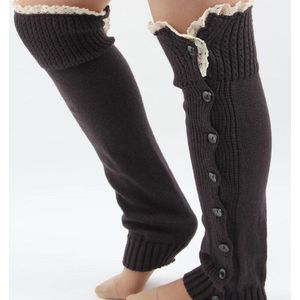 Vrouwen Hoop Hoop Sokken Mode Winter Kant Knop Been Warmer Gebreide Kous Legwarmers Zachte Klassieke Laarzen Gebreide Sokken