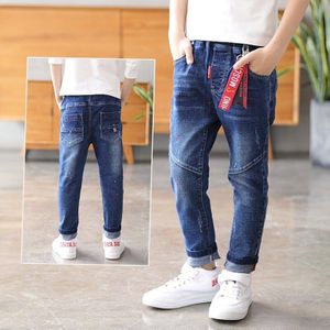 Diimuu Lente Herfst Jongens Kleding Elastische Taille Jeans Slim Fit Broek Kinderen Mode Denim Lange Broek