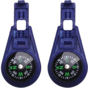 2Pcs Edc Survival Kompas Outdoor Gereedschap Camping Wandelen Pocket Kompas Mini Kompas Met Rits Staart Clip Voor Paracord Armband