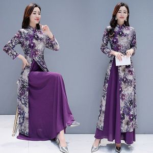 lente en zomer Chinese traditionele plus size lange cheongsam qipao S-4XL