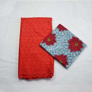 3 Yards Ankara Stof Afrikaanse Echte Wax Print Met 2.5 Yards Katoenen Baby Kant Doek Pagne Africain Voor Vrouwen Dashiki jurk Batik