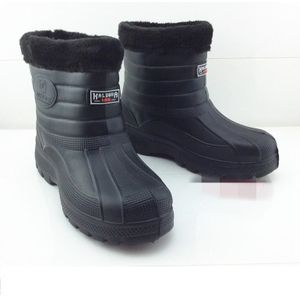 Winter Fleece Waterdichte Schoenen Mannen Platform Antislip Eva Lichtgewicht Een Stuk Rainshoes Schuim Plus Katoen Rainshoes snowboots