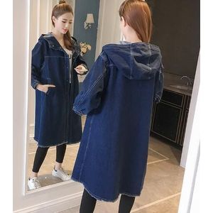 Fdfklak Casual Denim jassen voor zwangere vrouwen moederschap kleding vrouw hooded jeans jas vrouwelijke zwangerschap jas