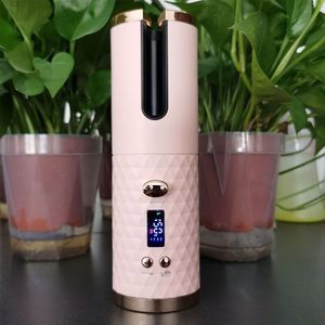 Draagbare Krultang Oplaadbare Automatische Usb Keramische Draadloze Professionele Verwarming Stok Lcd Display Spin Haar Tool