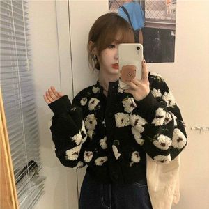 Neploe Zoete 3D Bloemen Jassen Voor Vrouwen Winter Kleding Vrouw Ropa Mujer Losse Lange Mouw Korte Jas Koreaanse Mode Uitloper