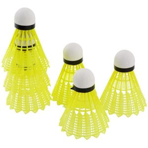 6Pcs Trein Gym Geel Nylon Shuttles Badminton Bal Outdoor Sport Plastic