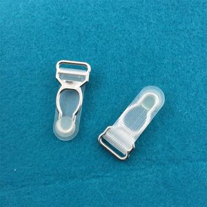 100 Pcs 1.2Cm Zilver Metaal + Transparante Pp Kousenband Klip Kledingstuk Clips Kleding Accessoires Naaien Leveringen