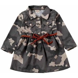Pudcoco Infant Kid Baby Boy Girl Lange Mouw Katoen Camouflage Trenchcoat + Riem Zomer Kleding