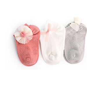 3 Paar Antislip Pasgeboren Baby Sokken Herfst En Winter Katoen Kinderen Vloer Boot Sokken Kant Voet sok