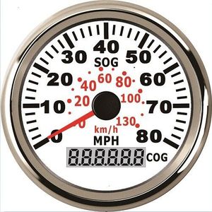 Waterdicht 85 Mm Marine Gps Snelheidsmeter Speedo Gauge 80MPH 130 Km/h Met Backlight 12V/24V