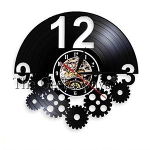 Steampunk Vinyl Record Wandklok Modern 3D Stickers Punk Stoom Gear Vintage Vinyl Klokken Muur Horloge Home Decoratie