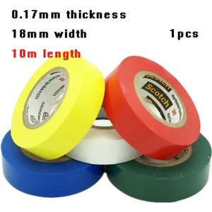 1 stuk 18mm 10 m lengte 0.17mm PVC Elektrische tape isolatie tapes Hittebestendige Elektrische waterdichte Power tapes beste