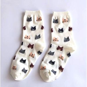 Qisin Vrouwen Sokken Cartoon Dier Leuke Kat Enkel Korte Casual Meisje Dikke Warme Katoenen Sokken Voor Dames Kerst