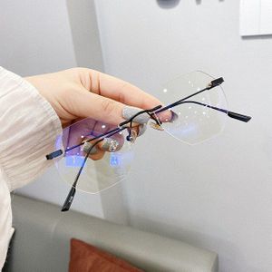 Blauw Llight Blokkeren Randloze Bril Frame Vrouwen Spektakel Bijziendheid Transparante Bril Mode Mannen Brillen Auto Driver Bril