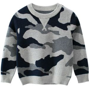 Citgeett Herfst 2-8 Jaar Kinderen Jongens Trui Lange Mouw Ronde Kraag Camouflage Apring Warm Tops