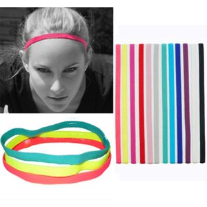 Gym Anti-Slip Dunne Elastische Sport Hoofdband Vrouwen Yoga Haarbanden Slanke Fitness Zweetband Voor Mannen Multicolor