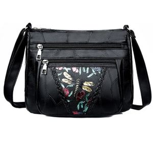 Yogodlns Mode Vrouwen Kleine Zwarte Tas Gewassen Pu Lederen Schoudertas Casual Vierkante Zak Vrouwelijke Party Crossbody Tassen