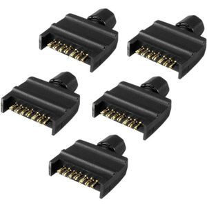 5 X Trailer Plug 7 Pin Platte Mannelijke Rechthoek Caravan Trailer Boottrailer Deel