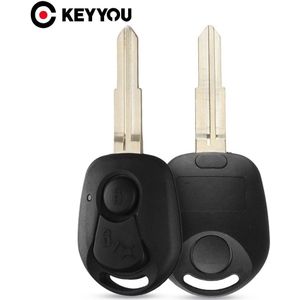 Keyyou 10Pcs 2 Knoppen Afstandsbediening Sleutel Shell Voor Ssangyong Actyon Kyron Rexton Ongesneden Blade Sleutelhanger Cover Case Vervanging