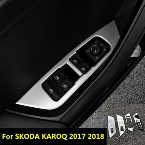 Voor Skoda Karoq Autoruit Schakelaar Passen Lift Panel Cover Trim Garneer Frame Auto Stickers Auto Styling accessoires 4 stks