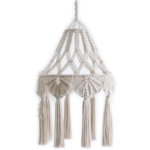 Eenvoudige Macrame Opknoping Hanger Lantaarn Katoenen Touw Boho Handwoven Hippie Stijl Thuis Indoor Outdoor Natuurlijke Hanglamp Schaduw
