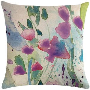 Moderne Kunst Bloemen Dunne Linnen Kussensloop Aquarel Bloem Illustratie Kussen Decoratieve Kussen Home Decor Sofa Kussens