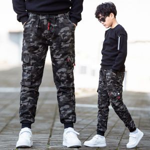 Tiener Jongen Broek Kinderen Winter Warme Polar Fleece Broek Jongens Camouflage Joggers Outdoor Broek Grote Jongens Winter Kleding 7-15 Jaar