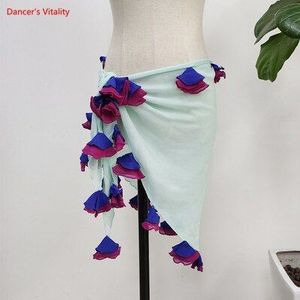 Buikdans Kostuum Voor Vrouwen Buikdans Rok Wrap Hip Sjaal Met Bloemblaadje Mode Taille Rok