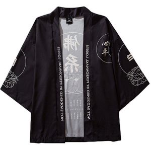 Boeddhisme Gedrukt Shirt Mannen Japanse Kimono Shirt Mannen Vest Harajuku Streetwear Hip Hop Shirt Mannen Vintage Unisex Top Camisa