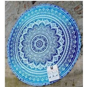 Yoga Mat Deken Mandala Strandlaken Indian Grote Lotus Afdrukken Ronde Kwastje Wandtapijt Totem Deken Vloer Pad Voor Decoratieve
