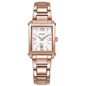 Megir Dames Horloges Rose Gold Luxe Vrouwen Armband Horloge Voor Liefhebbers Mode Meisje Quartz Horloge Klok Relogio Feminino 1079