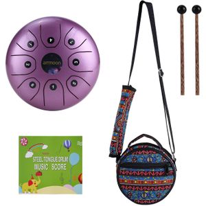 Ammoon 5.5 Inches Mini Staal Tong Drum 8 Notes C-Key Handpan Drum Steel Pocket Drum Met Hamers Carry tas Voor Meditatie Yoga