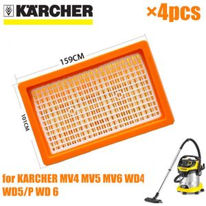 4pcs KARCHER Filter voor KARCHER MV4 MV5 MV6 WD4 WD5 WD6 nat & droog Stofzuiger vervangende Onderdelen #2.863-005.0 hepa filters