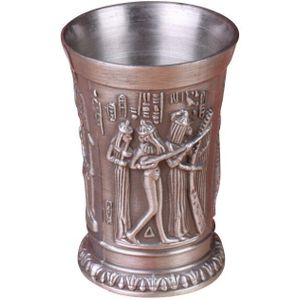 1 Pcs Egypte Mythe Retro Koperen Cup Brons 3D Relief Wijn Liquor Geesten Borrelglas Cleopatra Rameses Ra Shot Antieke bril