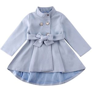 Peuter Kids Baby Girl Fall Winter Kleding Outfits Lange Mouw Jasje Trenchcoat Windjack Breasted Riem Bovenkleding