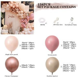 108/144/158Pcs Ballon Boog Macaron Roze Ballonnen Guirlande Boog Bruiloft Verjaardagsfeestje Decoratie Ballon Bruiloft Boog voor Dagen